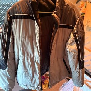 Men's Gray and Black Puffer Jacket